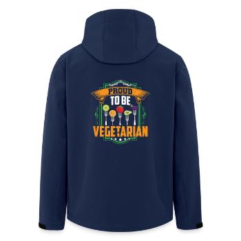 Proud to be Vegetarian - Recycelte Männer Softshell-Jacke von Stanley/Stella - Navy - Hinten - AI Model Male 185 light (185cm)