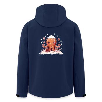 Lebkuchen Oktopus - Recycelte Männer Softshell-Jacke von Stanley/Stella - Navy - Hinten - AI Model Male 185 light (185cm)