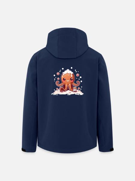 Gingerbread Octopus - Men’s Recycled Softshell Jacket by Stanley/Stella - navy