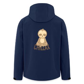 CHILLAX - Faultier - Recycelte Männer Softshell-Jacke von Stanley/Stella - Navy - Hinten - AI Model Male 185 light (185cm)