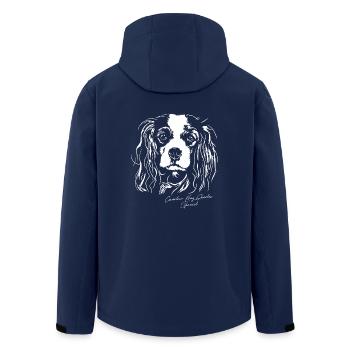 CAVALIER KING CHARLES SPANIEL Portrait of Wilsigns - Men’s Recycled Softshell Jacket by Stanley/Stella - navy - Back - AI Model Male 185 light (185cm)
