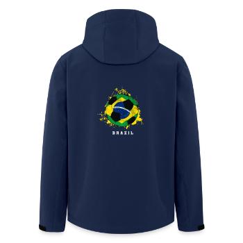 Brazil Football World Cup - Men’s Recycled Softshell Jacket by Stanley/Stella - navy - Back - AI Model Male 185 light (185cm)