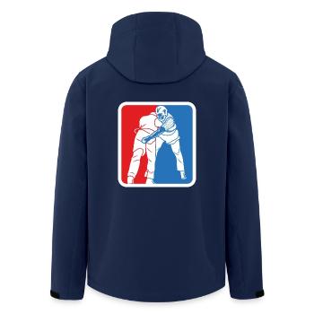 Schweizer Schwinger Liga - Recycelte Männer Softshell-Jacke von Stanley/Stella - Navy - Hinten - AI Model Male 185 light (185cm)