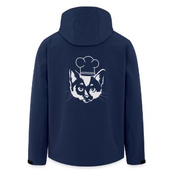 Cat Head Chef's Hat Kitchen Cooking Cat Children - Men’s Recycled Softshell Jacket by Stanley/Stella - navy - Back - AI Model Male 185 light (185cm)