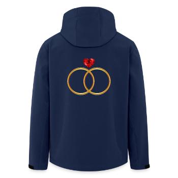 hochzeit heirat verlobung rosen geburtstag braut l - Recycelte Männer Softshell-Jacke von Stanley/Stella - Navy - Hinten - AI Model Male 185 light (185cm)