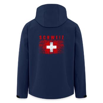 Suisse drapeau 008 dessins ronds - Veste softshell homme en polyester recyclé Stanley/Stella - marine - Dos - AI Model Male 185 light (185cm)