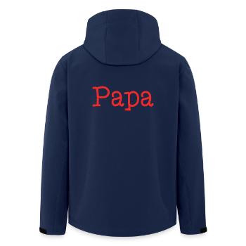 HAPPY FATHER'S DAY. DAD. FATHER'S DAY. FATHER - Men’s Recycled Softshell Jacket by Stanley/Stella - navy - Back - AI Model Male 185 light (185cm)