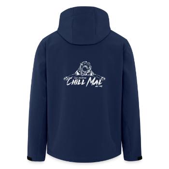 MALINOIS Chill times dog saying Wilsigns dogs - Men’s Recycled Softshell Jacket by Stanley/Stella - navy - Back - AI Model Male 185 light (185cm)
