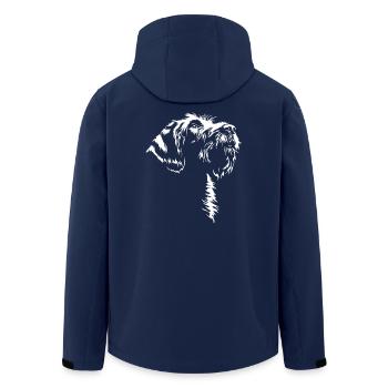 Griffon Korthals Silhouette Dogs Dog Wilsigns - Men’s Recycled Softshell Jacket by Stanley/Stella - navy - Back - AI Model Male 185 light (185cm)