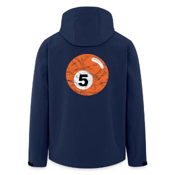 Billiards Billiard ball orange five five vintage - Men’s Recycled Softshell Jacket by Stanley/Stella - navy - Back - AI Model Male 185 light (185cm)