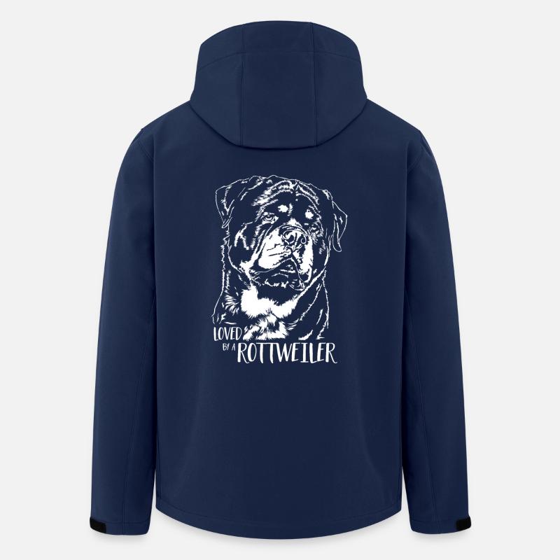 Loved by a Rottweiler Hunde Rottie Hundespruch - Recycelte Männer Softshell-Jacke von Stanley/Stella - Navy