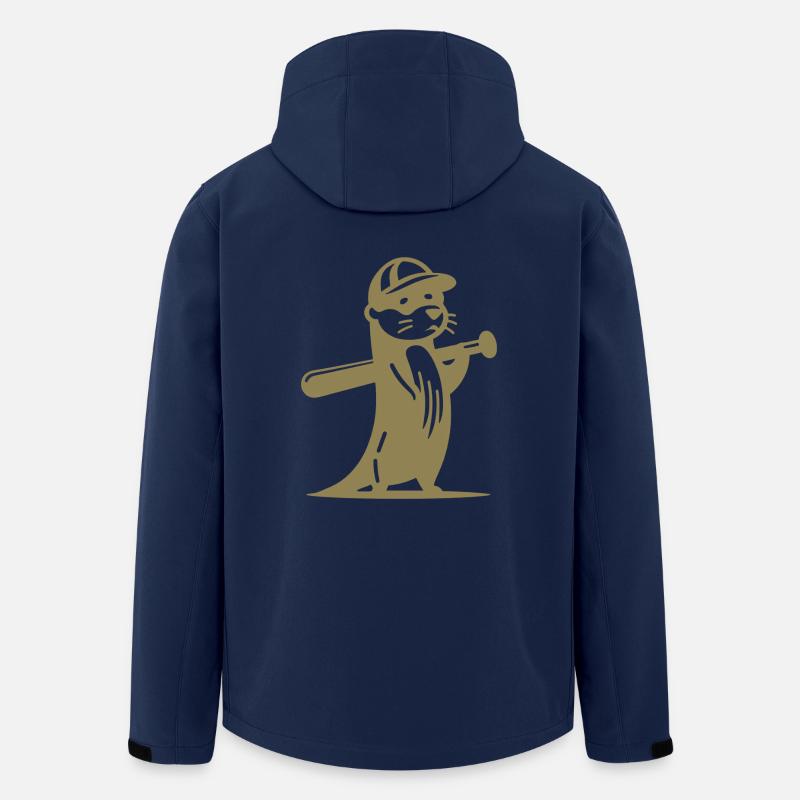 Otter Baseball Silhouette - Men’s Recycled Softshell Jacket by Stanley/Stella - navy