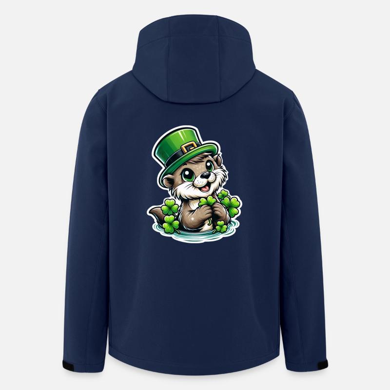 St. Patrick's Otter Spaß - Recycelte Männer Softshell-Jacke von Stanley/Stella - Navy