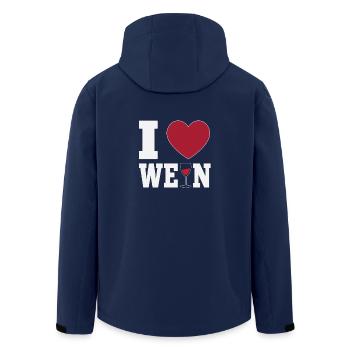 Ich liebe Rotwein - Recycelte Männer Softshell-Jacke von Stanley/Stella - Navy - Hinten - AI Model Male 185 light (185cm)