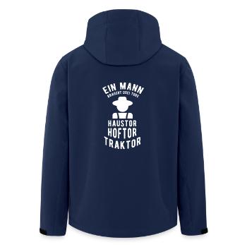 Agriculteur Tshirt Cadeaux pour les agriculteurs tracteur - Veste softshell homme en polyester recyclé Stanley/Stella - marine - Dos - AI Model Male 185 light (185cm)