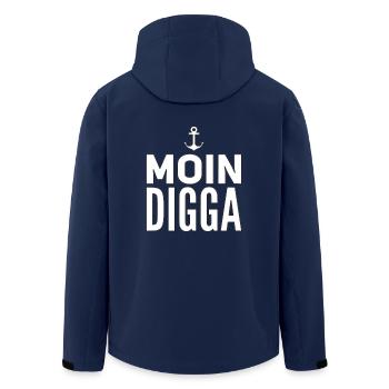 Moin Digga Hambourg - Veste softshell homme en polyester recyclé Stanley/Stella - marine - Dos - AI Model Male 185 light (185cm)