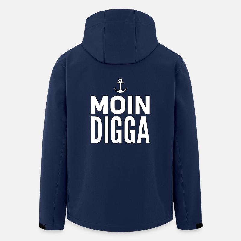 Moin Digga Hamburg - Recycelte Männer Softshell-Jacke von Stanley/Stella - Navy