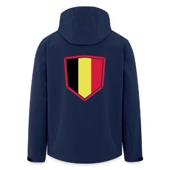 Belgium Belgien Text Flagge Cool Fußball Fan Spaß - Recycelte Männer Softshell-Jacke von Stanley/Stella - Navy - Hinten - AI Model Male 185 light (185cm)