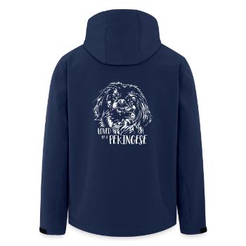 Loved by a Pekingese Hunde Hundespruch - Recycelte Männer Softshell-Jacke von Stanley/Stella - Navy - Hinten - AI Model Male 185 light (185cm)