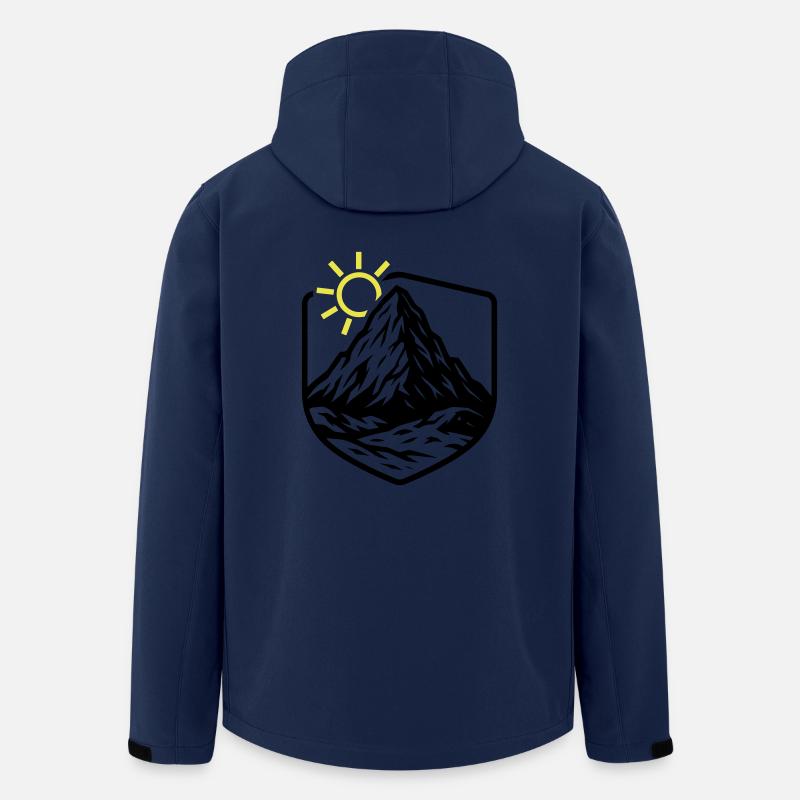 Berge Gipfel - Recycelte Männer Softshell-Jacke Discoverer von Stanley/Stella - Navy