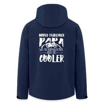 Moped-Papa Shirt-Moped Papa - Recycelte Männer Softshell-Jacke von Stanley/Stella - Navy - Hinten - AI Model Male 185 light (185cm)