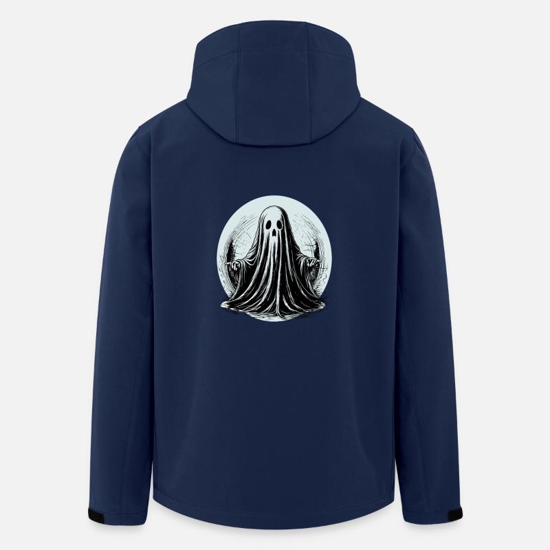 Awesome graphical ghost design - Men’s Recycled Softshell Jacket by Stanley/Stella - navy