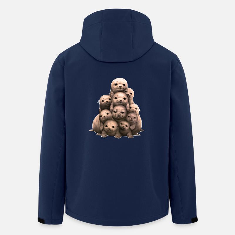 Robben Seehunde - Recycelte Männer Softshell-Jacke von Stanley/Stella - Navy