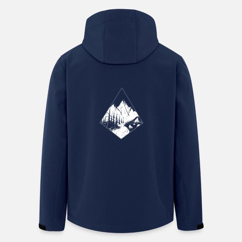 Awesome Mountain Scene - Men’s Recycled Softshell Jacket by Stanley/Stella - navy