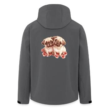 Pug - Men’s Recycled Softshell Jacket by Stanley/Stella - anthracite - Back - AI Model Male 185 light (185cm)