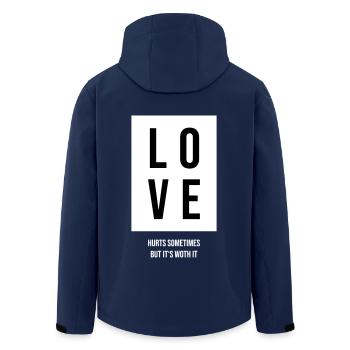Love hurts sometimes but its worth it - Men’s Recycled Softshell Jacket by Stanley/Stella - navy - Back - AI Model Male 185 light (185cm)