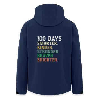 100 Days of School Smarter - 100th Days Of School - Men’s Recycled Softshell Jacket by Stanley/Stella - navy - Back - AI Model Male 185 light (185cm)