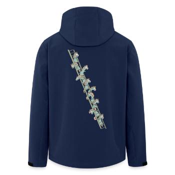 Units on a ladder - Men’s Recycled Softshell Jacket by Stanley/Stella - navy - Back - AI Model Male 185 light (185cm)