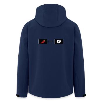 Feuriger Chili-Pfeffer mit Schaf-Design - Recycelte Männer Softshell-Jacke von Stanley/Stella - Navy - Hinten - AI Model Male 185 light (185cm)