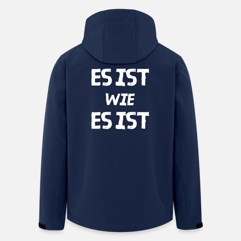Es ist wie es ist - Recycelte Männer Softshell-Jacke von Stanley/Stella - Navy