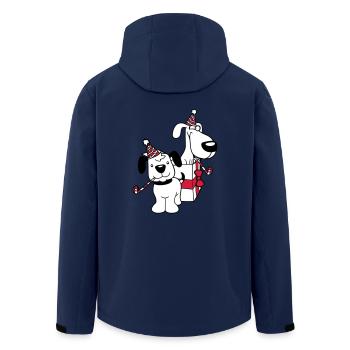 2 Hunde Geburtstag Geschenk Party Hut Feiern Tröte - Recycelte Männer Softshell-Jacke von Stanley/Stella - Navy - Hinten - AI Model Male 185 light (185cm)