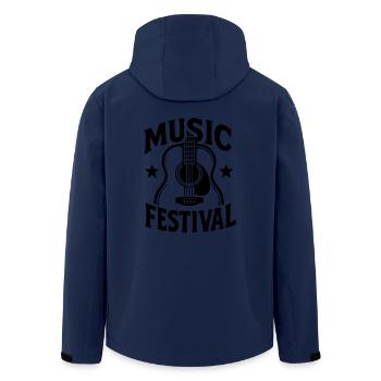 Music festival - Men’s Recycled Softshell Jacket by Stanley/Stella - navy - Back - AI Model Male 185 light (185cm)