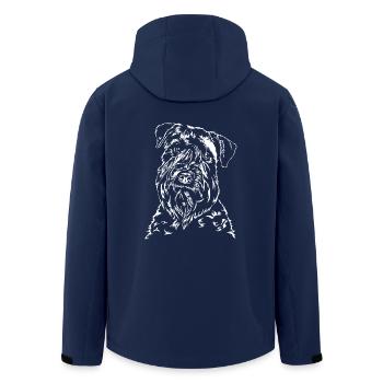 SOFT COATED WHEATEN TERRIER Portrait Wilsigns - Men’s Recycled Softshell Jacket by Stanley/Stella - navy - Back - AI Model Male 185 light (185cm)