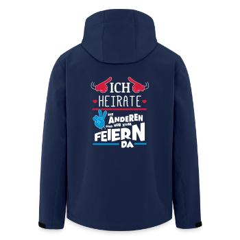 ICH HEIRATE JGA - Recycelte Männer Softshell-Jacke von Stanley/Stella - Navy - Hinten - AI Model Male 185 light (185cm)
