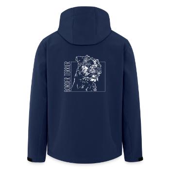 BORDER TERRIER Dog Dog Portrait Wilsigns - Men’s Recycled Softshell Jacket by Stanley/Stella - navy - Back - AI Model Male 185 light (185cm)