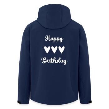 JAHRESTAG. ALLES GUTE ZUM GEBURTSTAG!. ALLES GUTE ZUM GEBURTSTAG!. - Recycelte Männer Softshell-Jacke von Stanley/Stella - Navy - Hinten - AI Model Male 185 light (185cm)