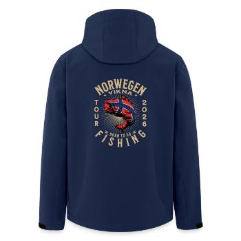 Vikna Angeln 2026 - Recycelte Männer Softshell-Jacke von Stanley/Stella - Navy - Hinten - AI Model Male 185 light (185cm)