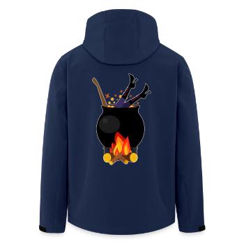 Sorcière dans une casserole - bois de chauffage de cuisson d'Halloween - Veste softshell homme en polyester recyclé Stanley/Stella - marine - Dos - AI Model Male 185 light (185cm)