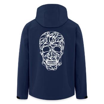 Scary Ghost Skull Head Spooky Halloween Costume - Men’s Recycled Softshell Jacket by Stanley/Stella - navy - Back - AI Model Male 185 light (185cm)