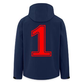1 - Recycelte Männer Softshell-Jacke von Stanley/Stella - Navy - Hinten - AI Model Male 185 light (185cm)