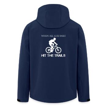 Fahrradfahren Sport - Recycelte Männer Softshell-Jacke von Stanley/Stella - Navy - Hinten - AI Model Male 185 light (185cm)
