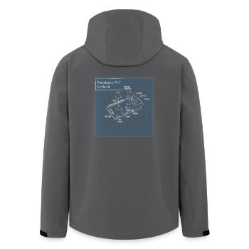 Raspberry Pi 3 Model B Blueprint - Men’s Recycled Softshell Jacket by Stanley/Stella - anthracite - Back - AI Model Male 185 light (185cm)