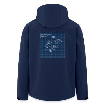 Raspberry Pi 3 Model B Blueprint - Men’s Recycled Softshell Jacket by Stanley/Stella - navy - Back - AI Model Male 185 light (185cm)