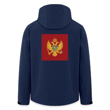 Montenegro Flag, Montenegrin Patriotic Gift - Men’s Recycled Softshell Jacket by Stanley/Stella - navy - Back - AI Model Male 185 light (185cm)