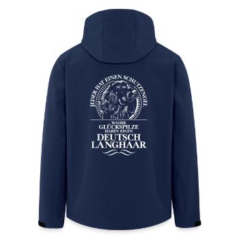 DEUTSCH LANGHAAR Schutzengel Hundespruch WILSIGNS - Recycelte Männer Softshell-Jacke von Stanley/Stella - Navy - Hinten - AI Model Male 185 light (185cm)