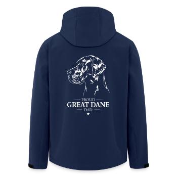 Great Dane Dad Dog Dog Great Dane Wilsigns - Men’s Recycled Softshell Jacket by Stanley/Stella - navy - Back - AI Model Male 185 light (185cm)